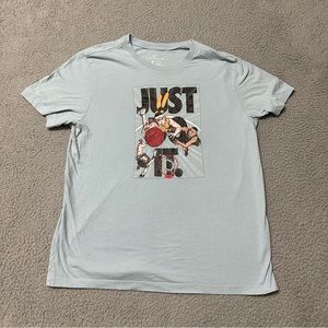 Nike Shirt Mens Extra Large Blue Hoops Graphic Tee Anime Basketball